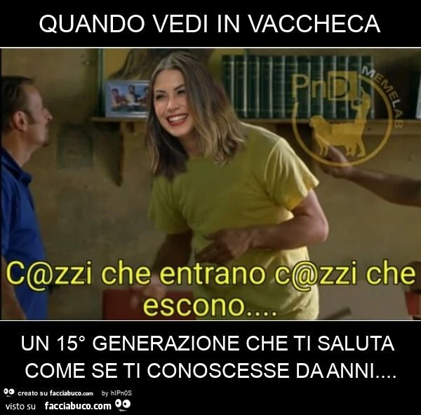 Quando vedi in vaccheca un 15° generazione che ti saluta come se ti conoscesse da anni