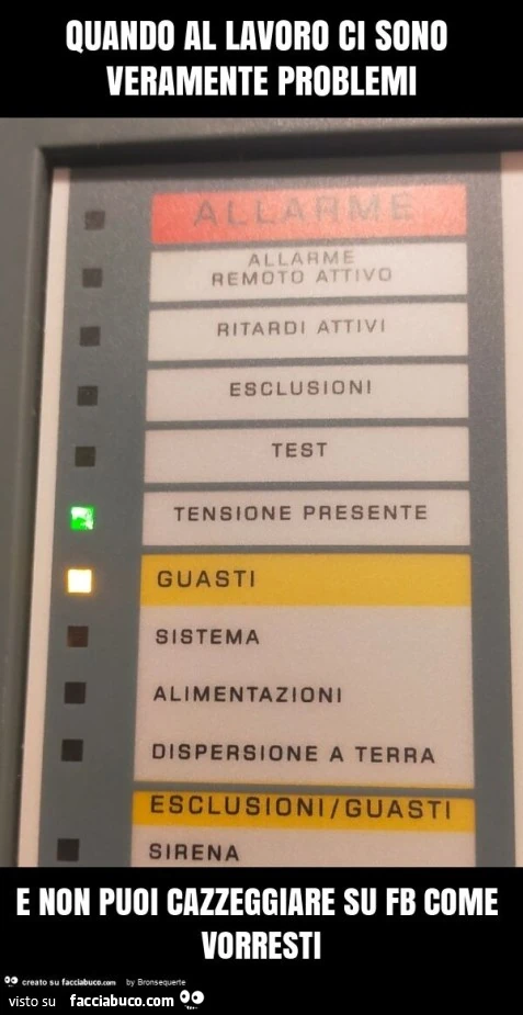 Quando al lavoro ci sono veramente problemi e non puoi cazzeggiare su fb come vorresti