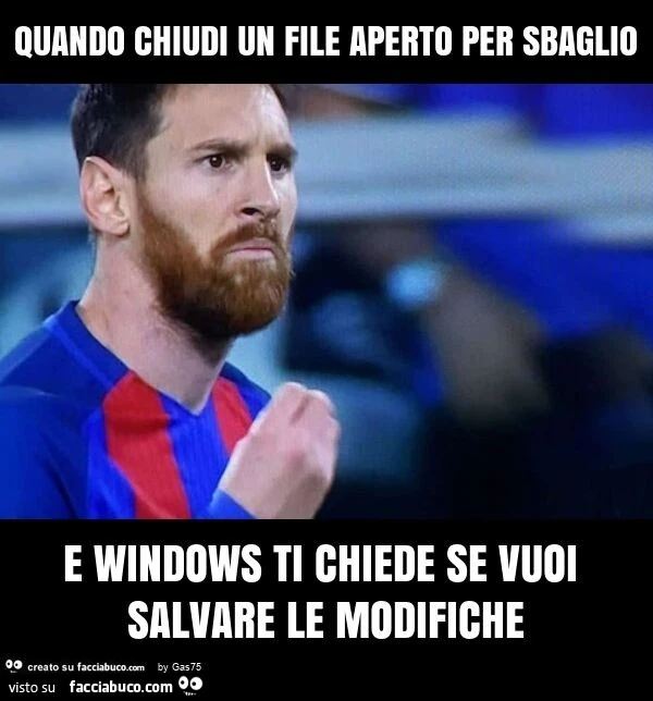 Quando chiudi un file aperto per sbaglio e windows ti chiede se vuoi salvare le modifiche