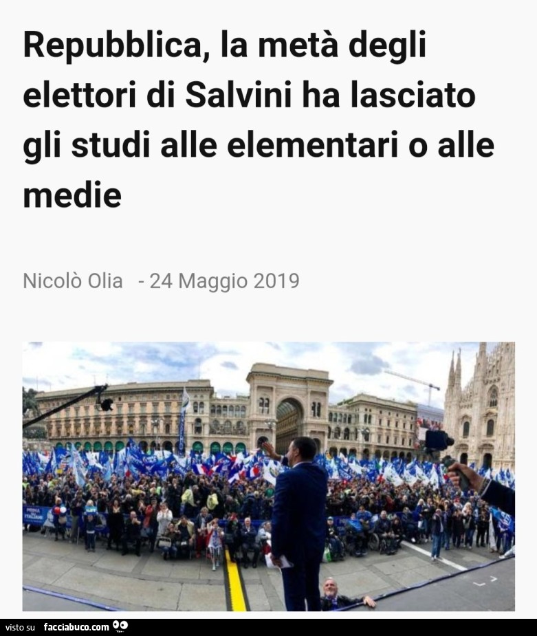 La metà degli elettori di Salvini è stupido come una capra