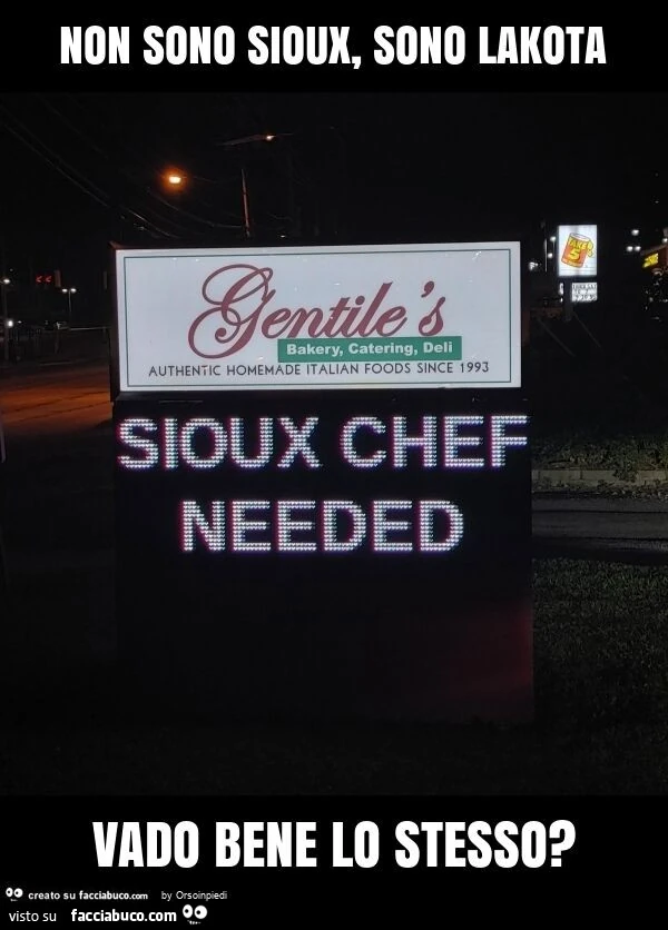 Non sono sioux, sono lakota vado bene lo stesso?