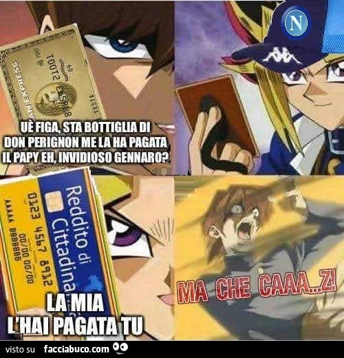 Milanese con carta pagata dal papi e napoletano con carta RdC pagata dal milanese