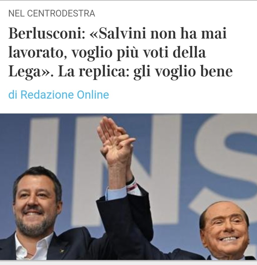Berlusconi: Salvini non ha mai lavorato