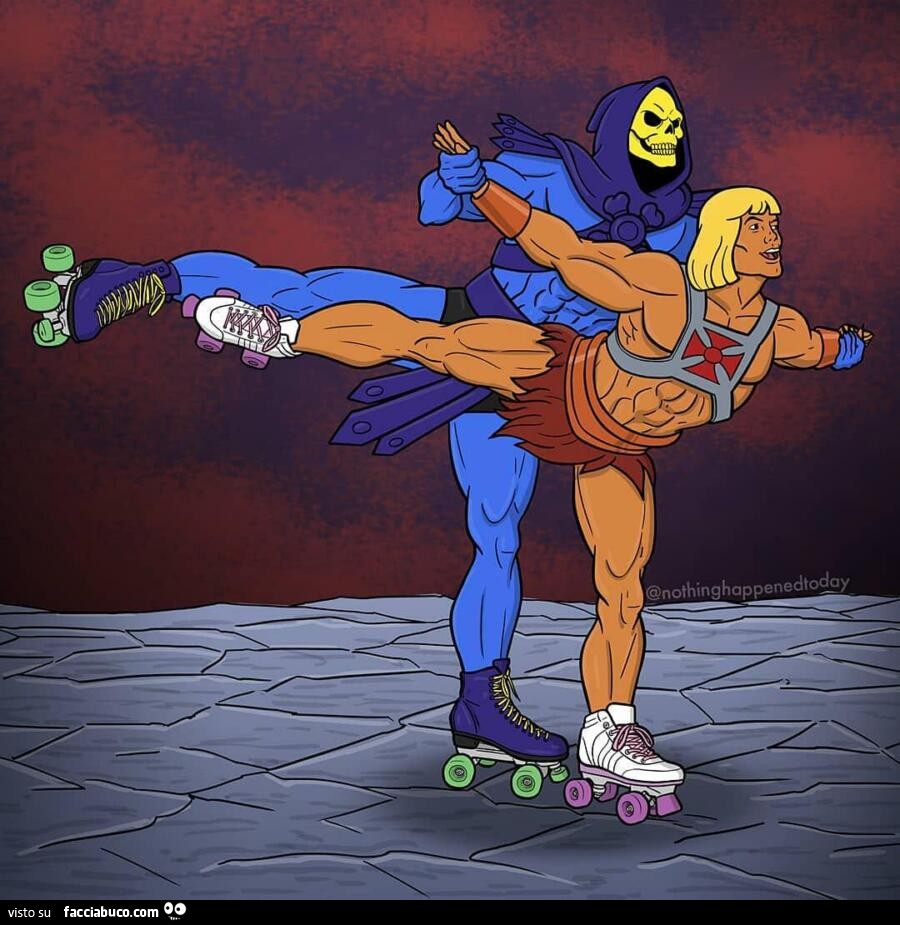 Love story a rotelle. Skeletor/He-Man. Ill. Ed Harrington