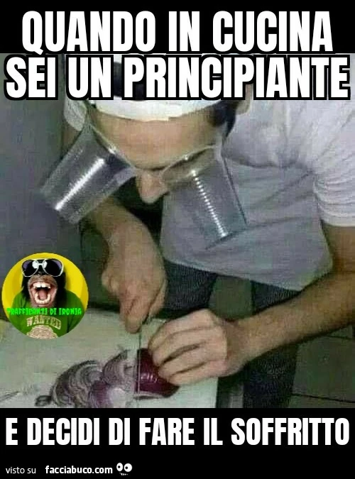 Quando in cucina sei un principiante e decidi di fare il soffritto