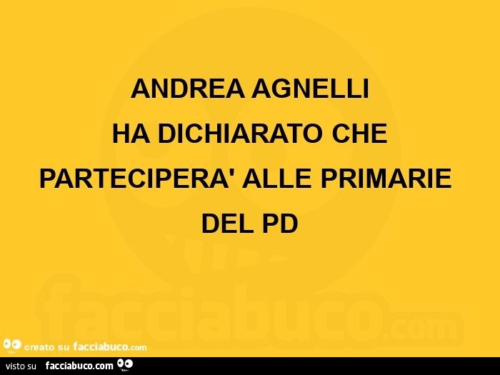 Andrea Agnelli ha dichiarato che parteciperà alle primarie del PD