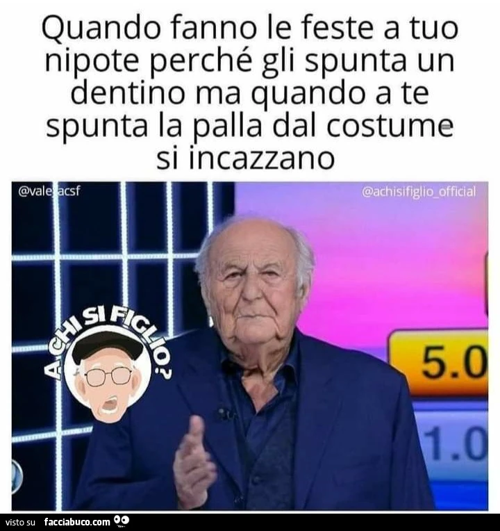 Quando fanno le feste a tuo nipote perché gli spunta