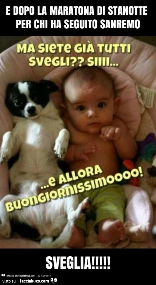 E dopo la maratona di stanotte per chi ha seguito sanremo sveglia