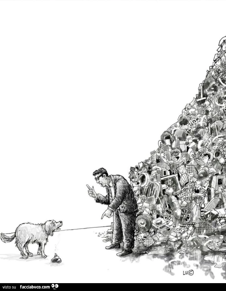 Sgrida il cane per la cacca