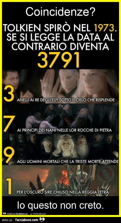 Coincidenze? Io questo non creto