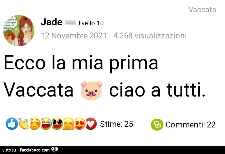 Ecco la mia prima vaccata ciao a tutti