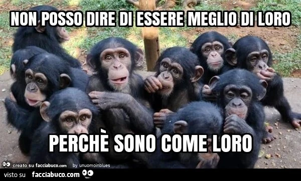 Non posso dire di essere meglio di loro perchè sono come loro