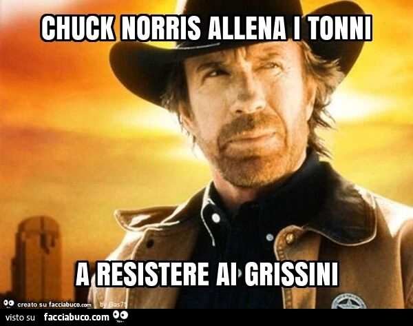 Chuck norris allena i tonni a resistere ai grissini