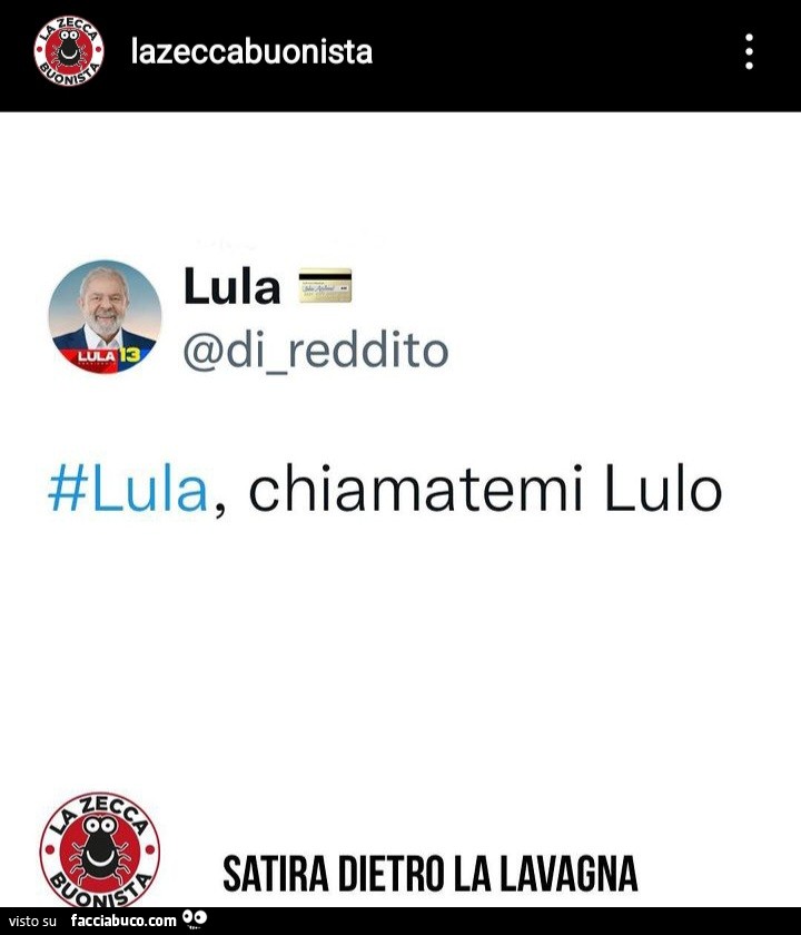 Lula, chiamatemi lulo