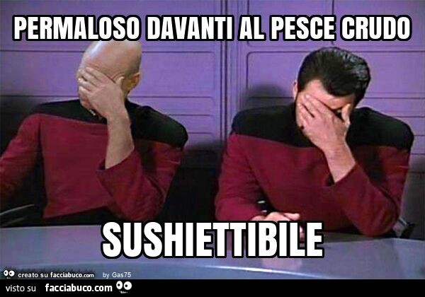 Permaloso davanti al pesce crudo sushiettibile