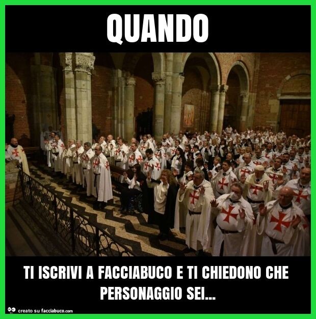 Quando ti iscrivi a facciabuco e ti chiedono che personaggio sei