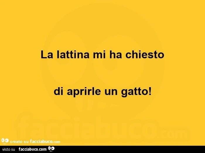 La lattina mi ha chiesto di aprirle un gatto
