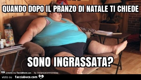 Quando dopo il pranzo di natale ti chiede sono ingrassata?