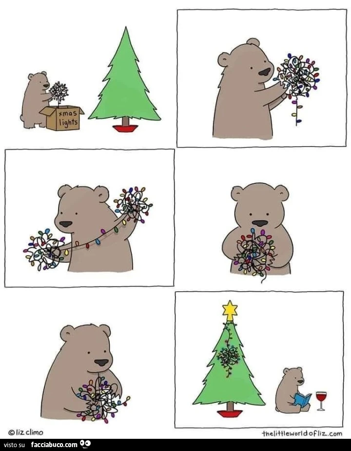 Luci di natale aggrovigliate