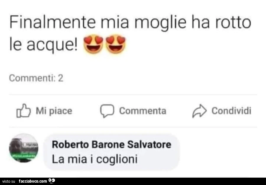 Finalmente mia moglie ha rotto le acque! La mia i coglioni