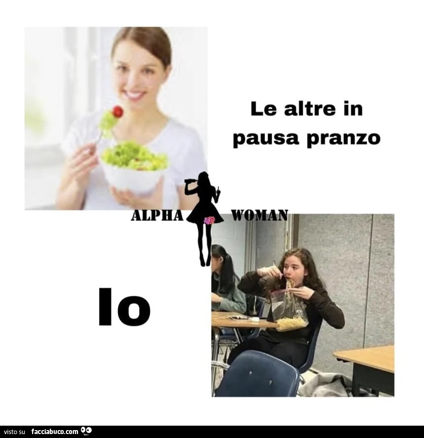 Le altre in pausa pranzo. Io