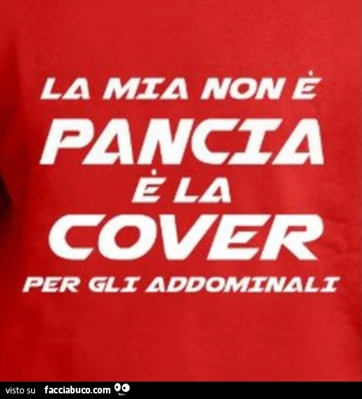 La mia non è pancia è la cover per gli addominali