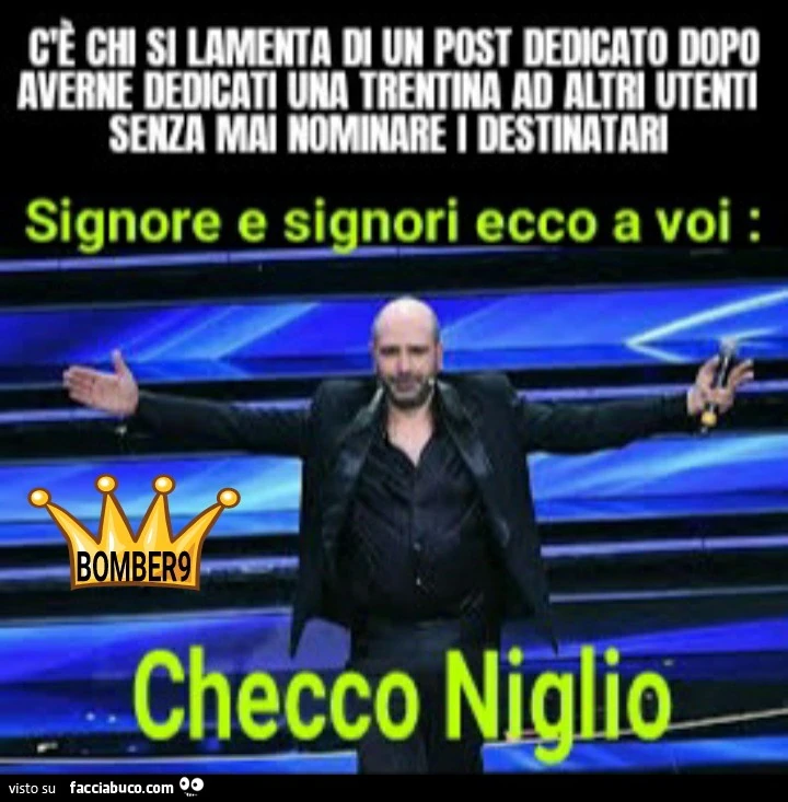C'รจ chi si lamenta di un post dedicato dopo averne dedicati una trentina ad altri