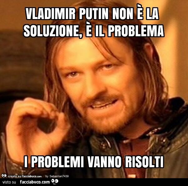 Vladimir putin non è la soluzione, è il problema i problemi vanno risolti