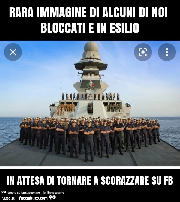 Rara immagine di alcuni di noi bloccati e in esilio in attesa di tornare a scorazzare su fb