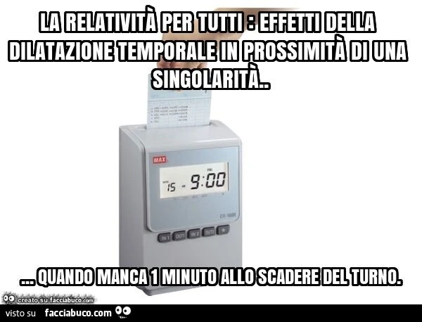 1 minuto allo scadere del turno