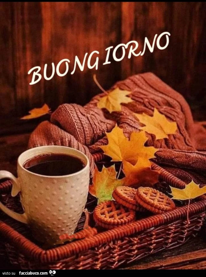 Buongiorno, autunno, biscotti e caffè