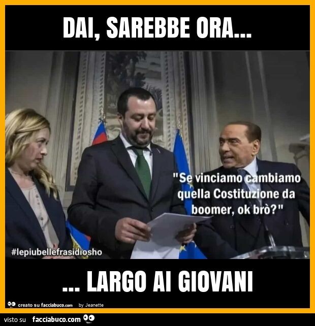Dai, sarebbe ora… largo ai giovani