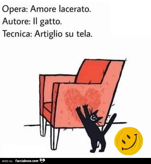 Opera: amore lacerato. Autore: il gatto. Tecnica: artiglio su tela
