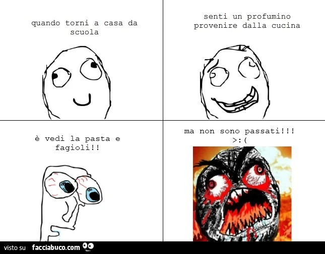 Quando torni a casa da scuola senti un profumino provenire dalla cucina e vedi la pasta e fagioli ma non sono passati
