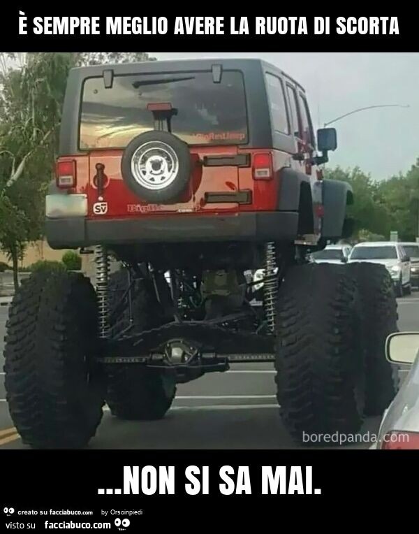 È sempre meglio avere la ruota di scorta… non si sa mai