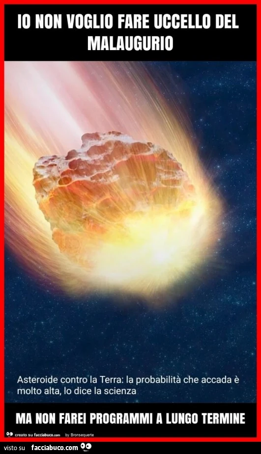Io non voglio fare uccello del malaugurio ma non farei programmi a lungo termine