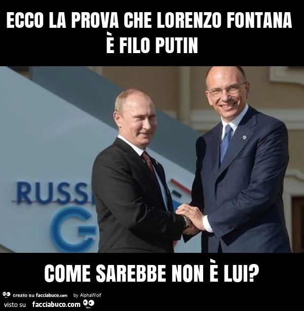 Ecco la prova che lorenzo fontana è filo putin come sarebbe non è lui?