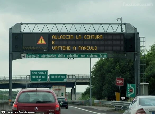 Allaccia la cintura e vattene a fanculo