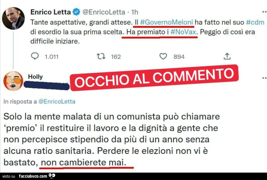 Solo la mente malata di un comunista può chiamare premiò il restituire il lavoro e la dignità a gente che non percepisce stipendio da più di un anno senza alcuna ratio sanitaria. Perdere le elezioni non vi è bastato, non cambierete mai