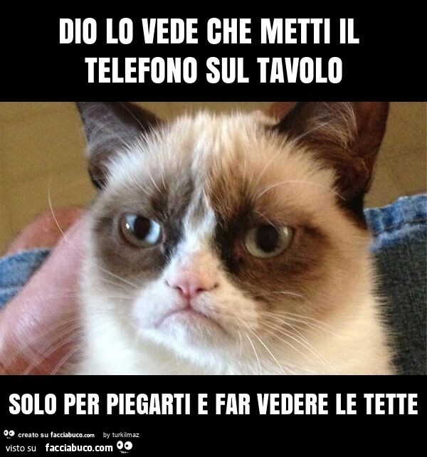 Dio lo vede che metti il telefono sul tavolo solo per piegarti e far vedere le tette