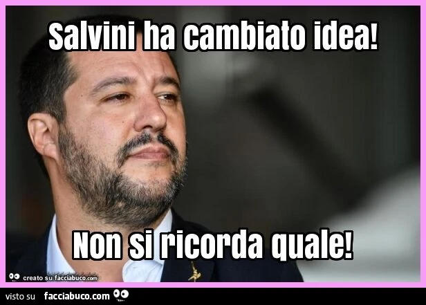 Salvini ha cambiato idea! Non si ricorda quale