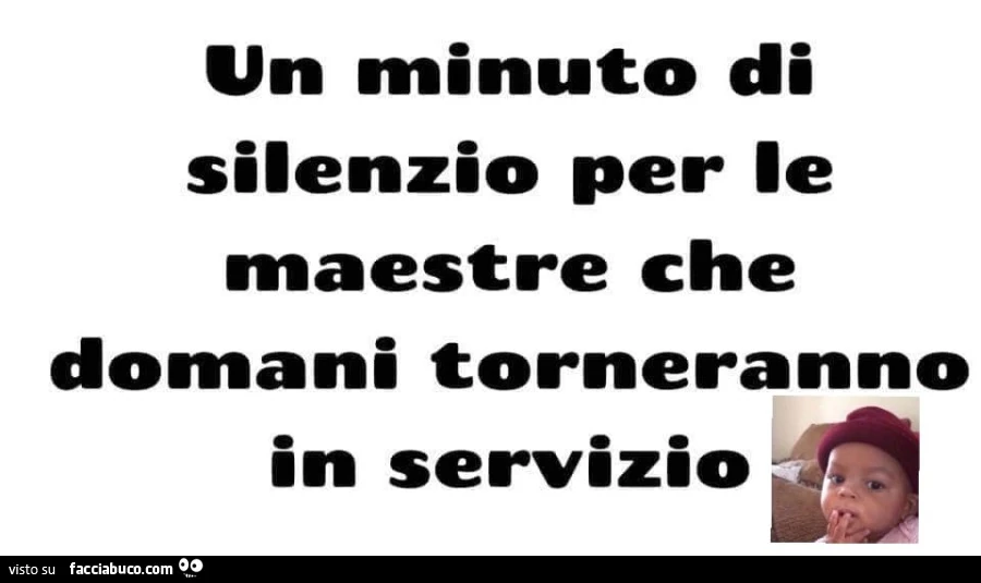 Un minuto di silenzio per le maestre che domani torneranno in servizio