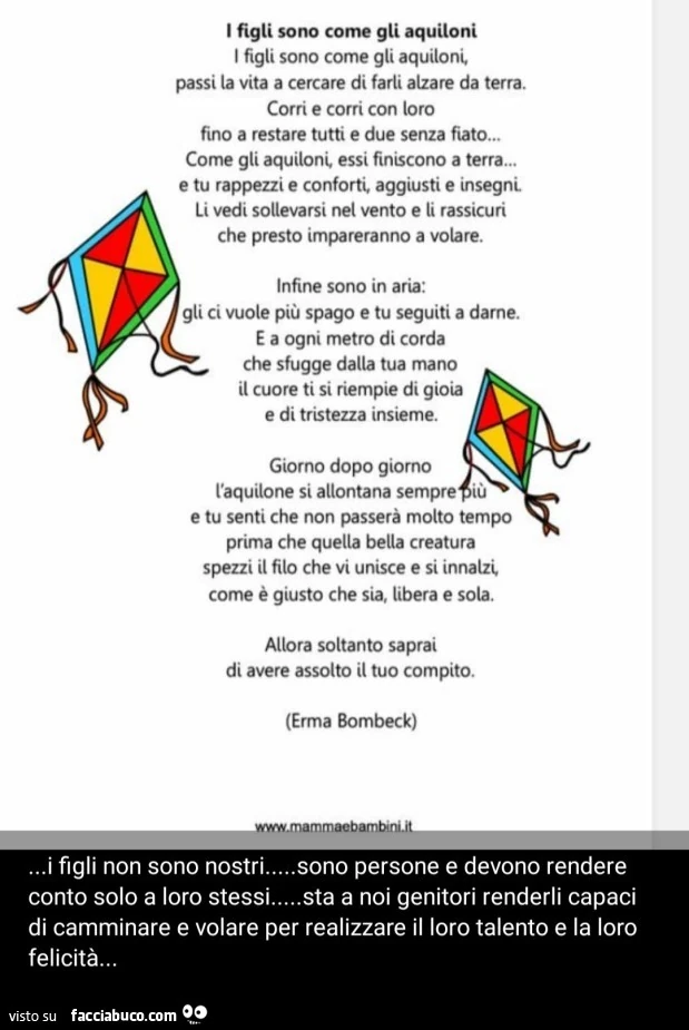 I figli sono come aquiloni