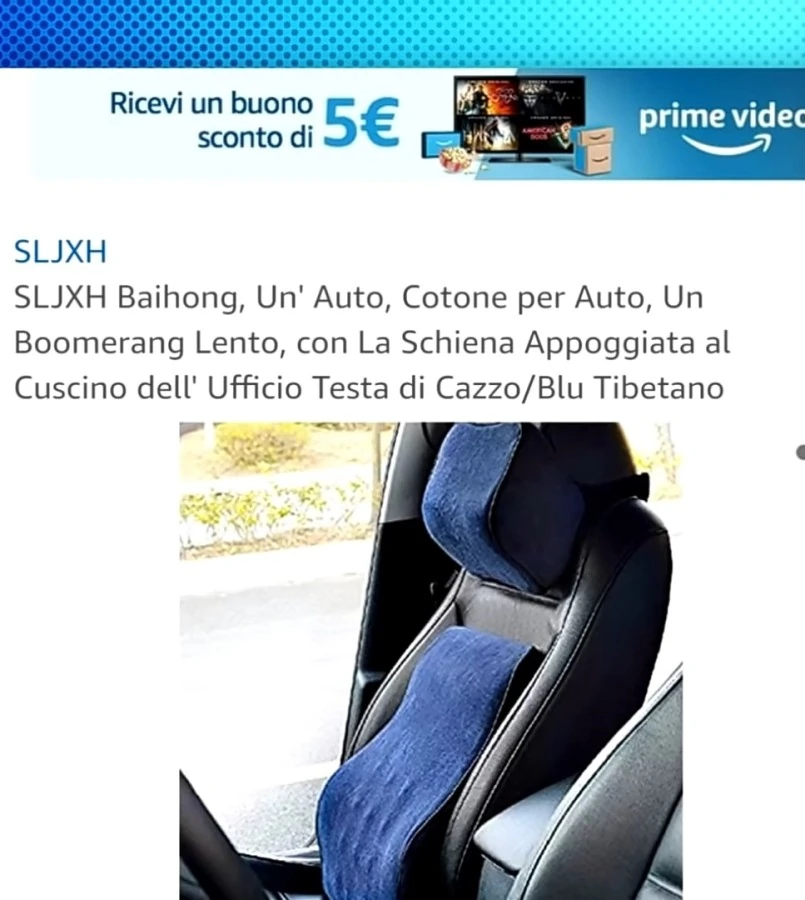 Pubblicità Poggiatesta testa di cazzo divertente