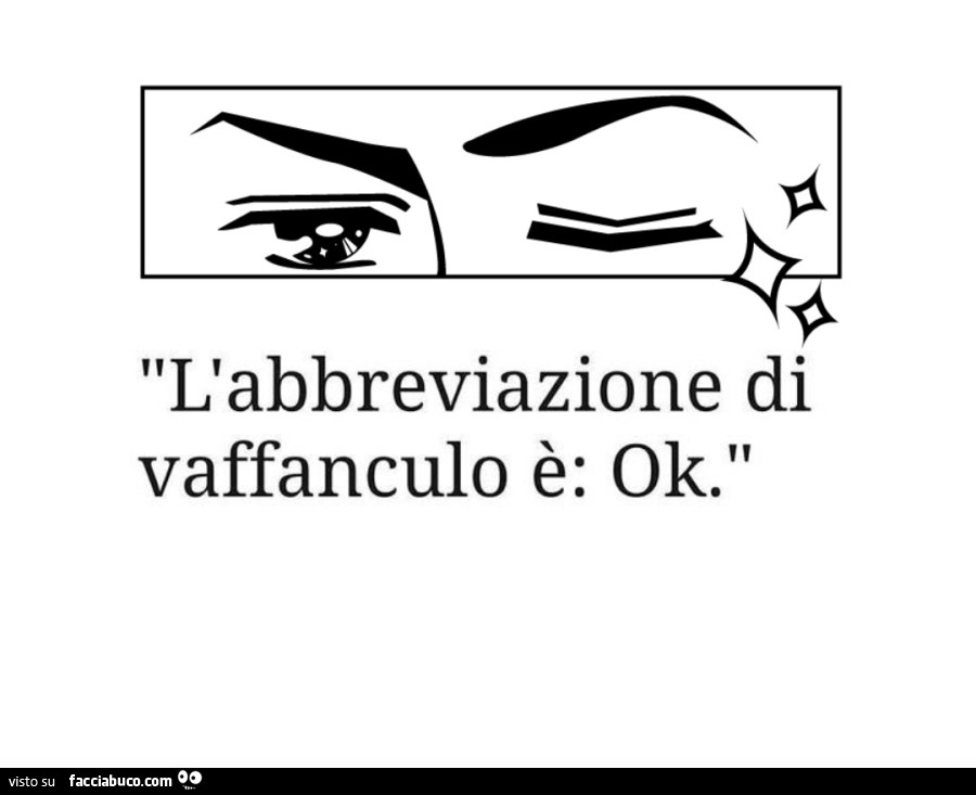 L'abbreviazione di vaffanculo è: ok
