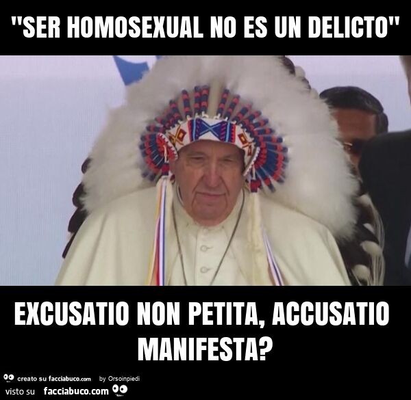 "ser homosexual no es un delicto" excusatio non petita, accusatio manifesta?