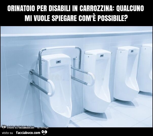 Orinatoio per disabili in carrozzina: qualcuno mi vuole spiegare com'รจ possibile?
