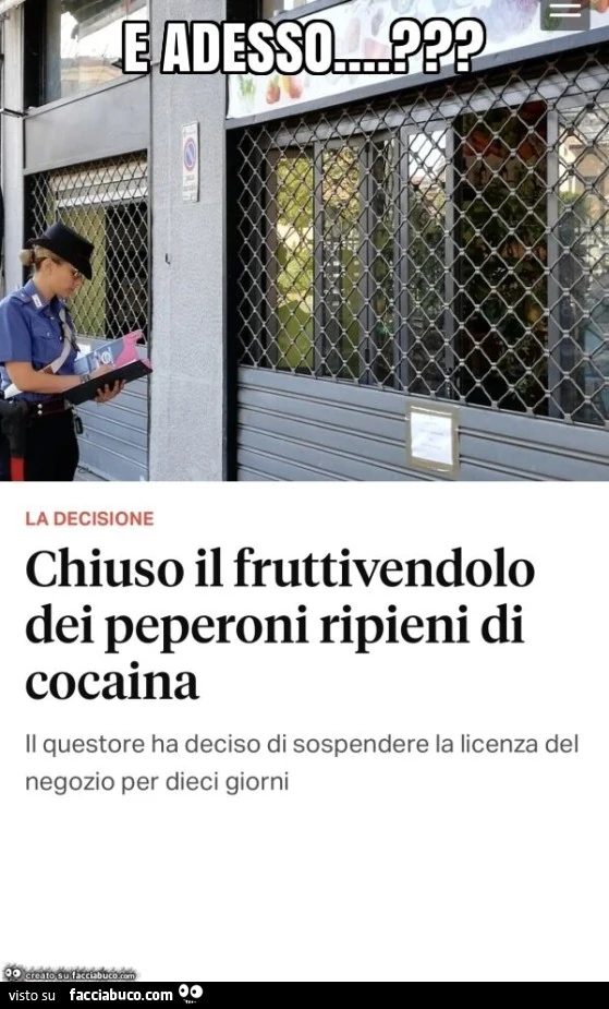 E adesso&hellip; . ?