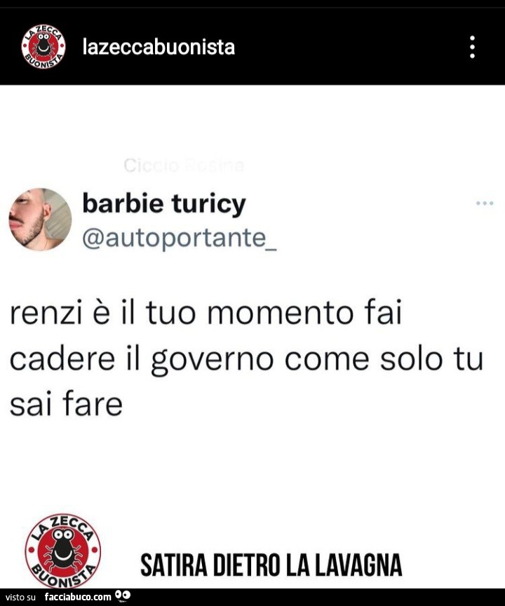 Renzi è il tuo momento fai cadere il governo come solo tu sai fare