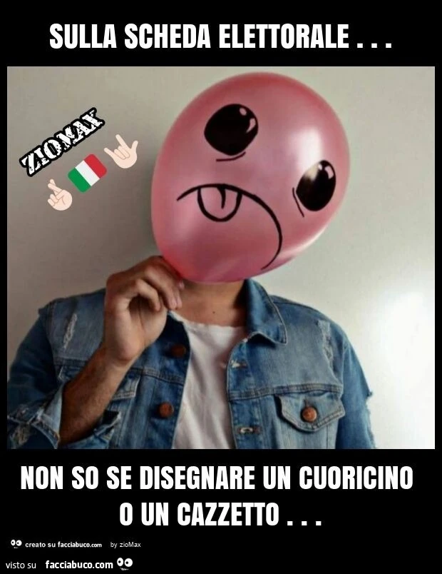 Sulla scheda elettorale&hellip; non so se disegnare un cuoricino o un cazzetto
